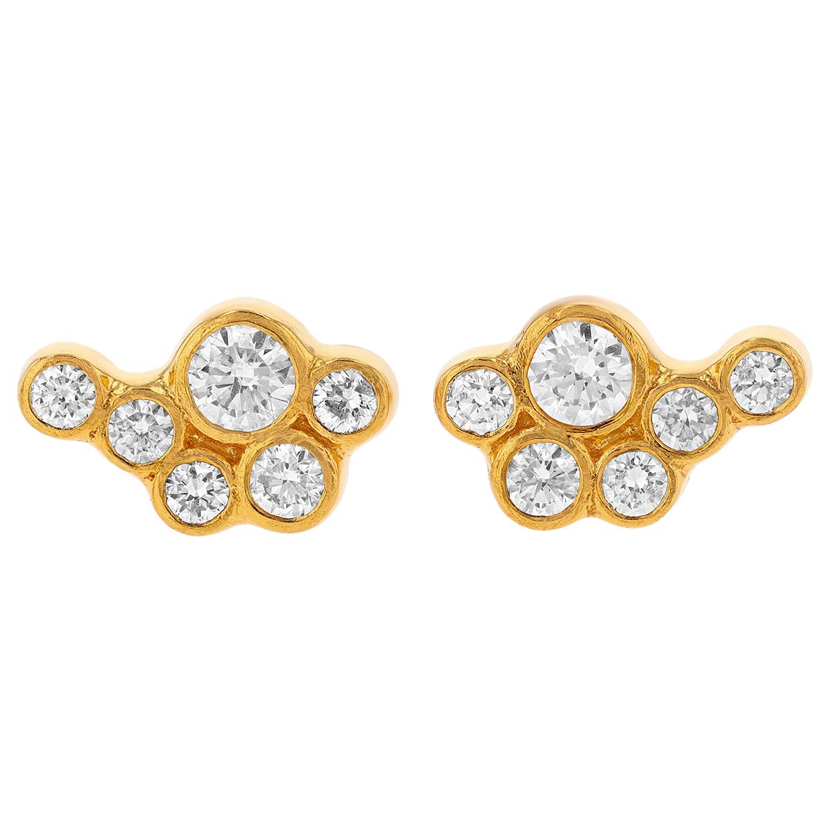 Gurhan Diamond Scatter Cluster Stud Earrings in Yellow Gold