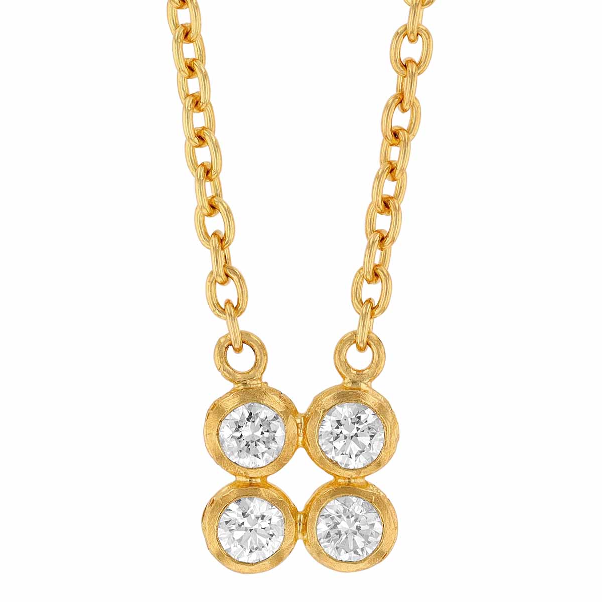 Gurhan Bezel Set Diamond Quartet Pendant in Yellow Gold, 18