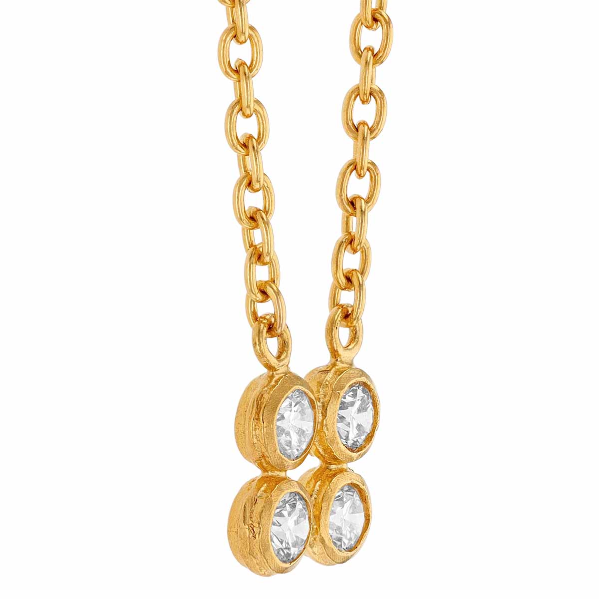 Gurhan Bezel Set Diamond Quartet Pendant in Yellow Gold, 18