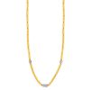 Gurhan Diamond Pavé & Long Rounded Yellow Gold Link Necklace in Two Tone, 18"