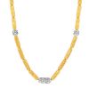 Gurhan Diamond Pavé & Long Rounded Yellow Gold Link Necklace in Two Tone, 18"