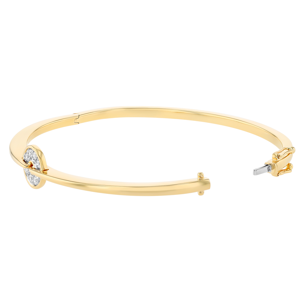 Frederic Sage Firenze Diamond Pavé Spinning Disc Bangle Bracelet in Two Tone