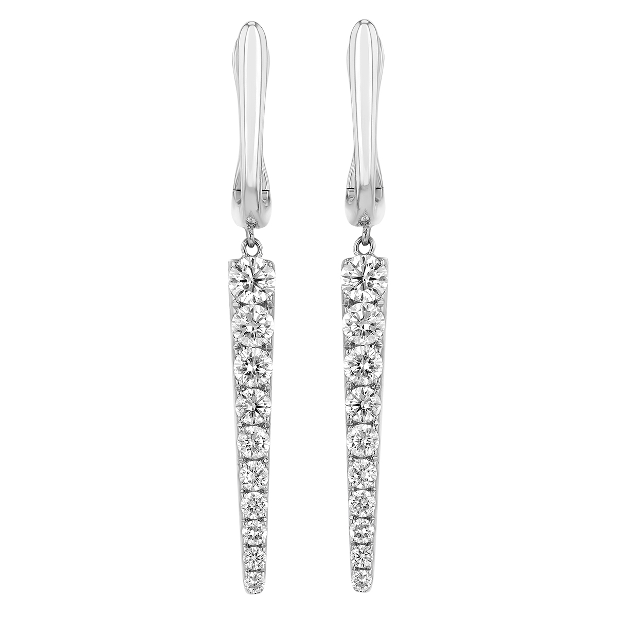 Frederic Sage Diamond Spike Dangle Earrings in White Gold