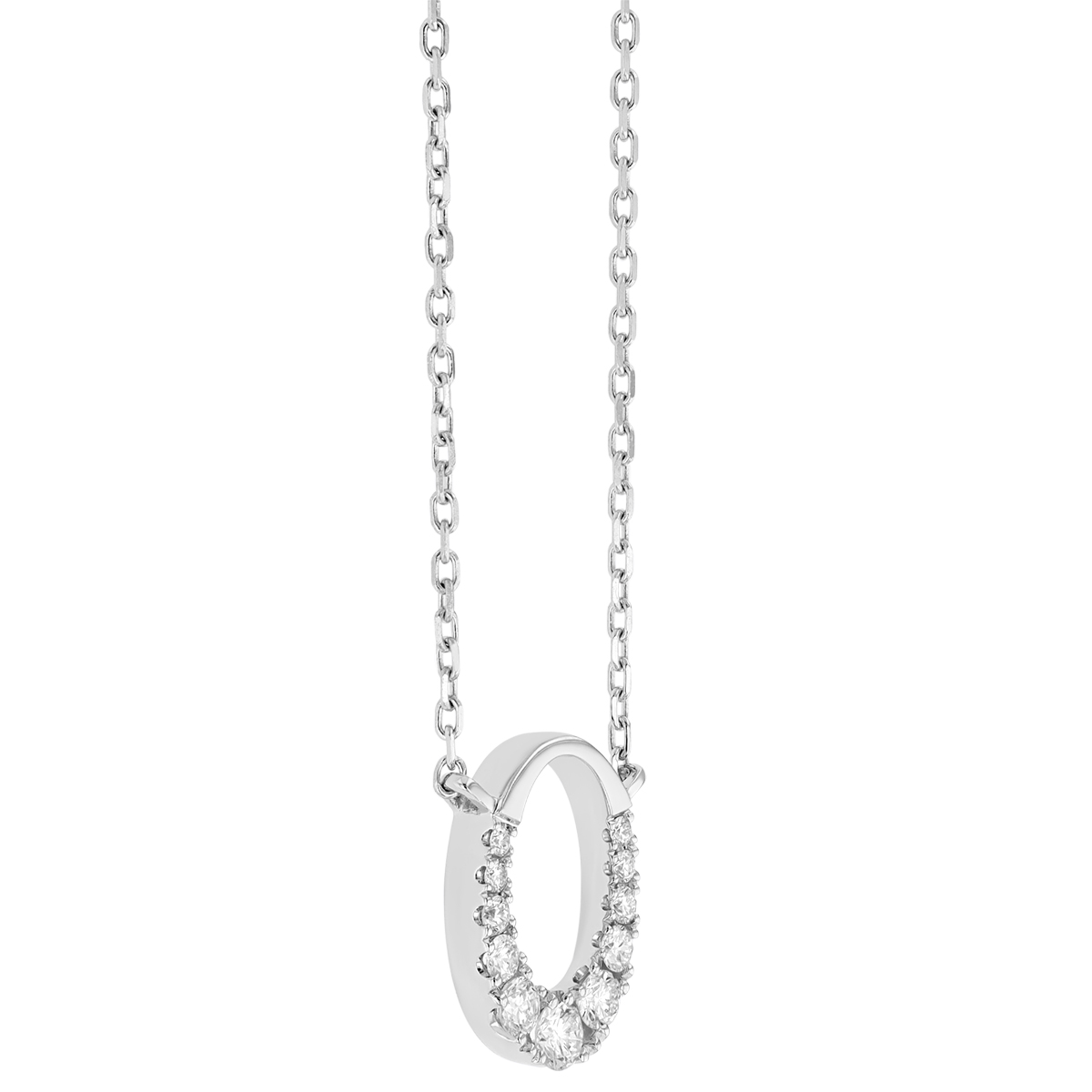 Frederic Sage Graduated Diamond Oval Pendant in White Gold, 18