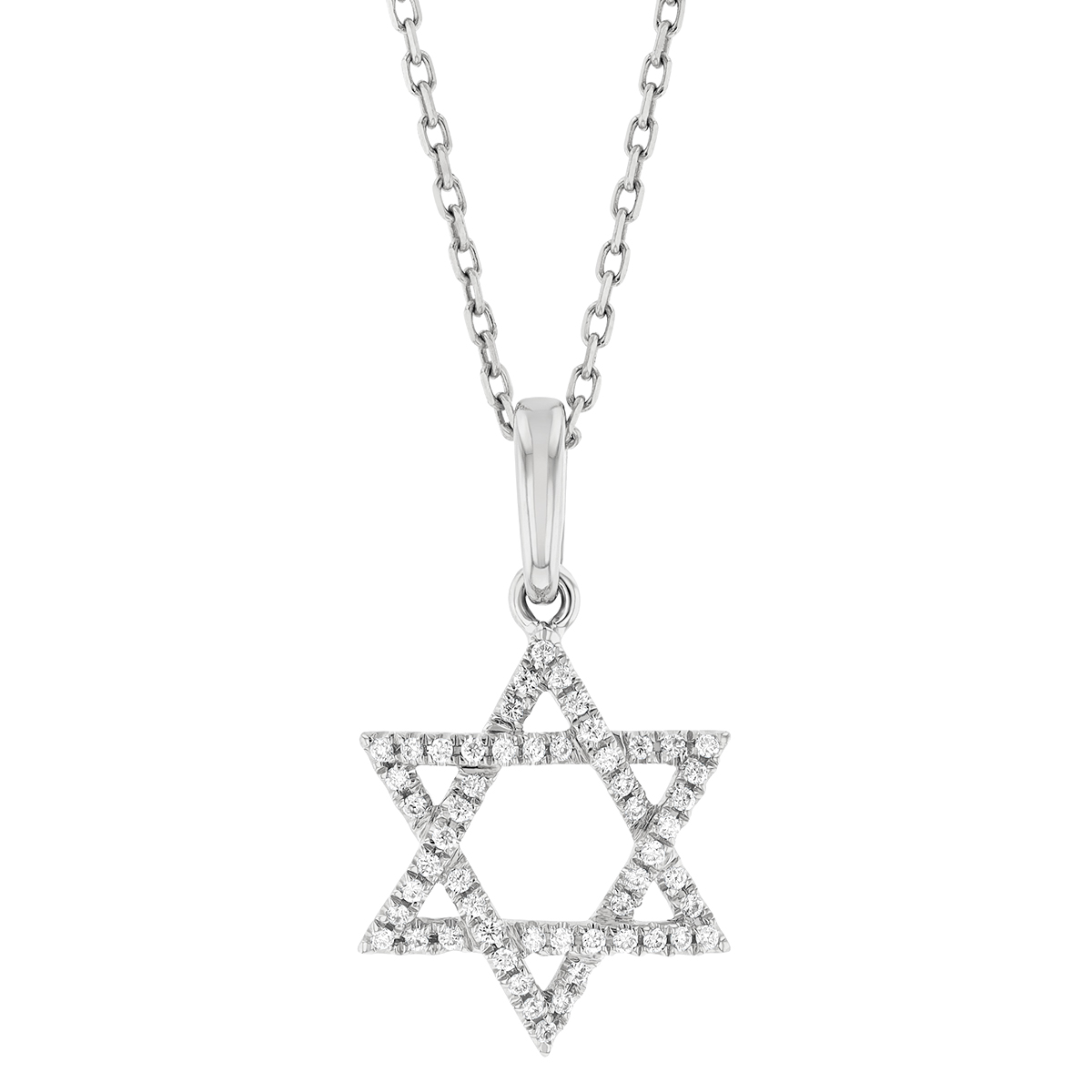 Frederic Sage Diamond Star of David Pendant in  White Gold, 18