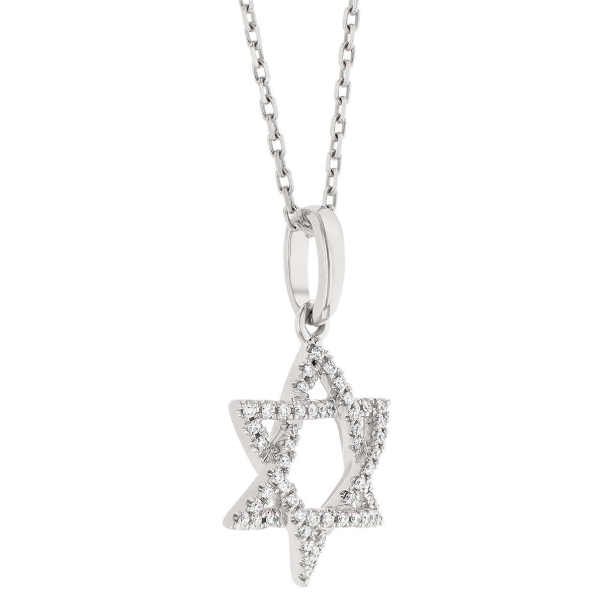 Frederic Sage Diamond Star of David Pendant in  White Gold, 18