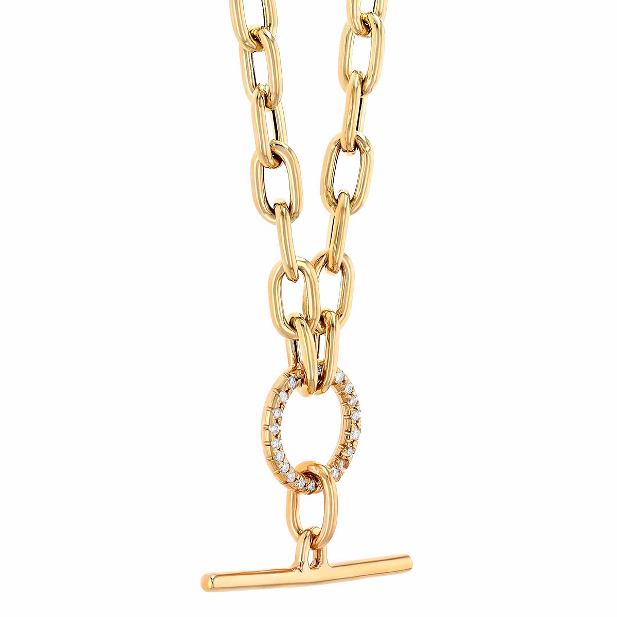 Zoe Chicco Diamond Pave Toggle Necklace in Yellow Gold, 18