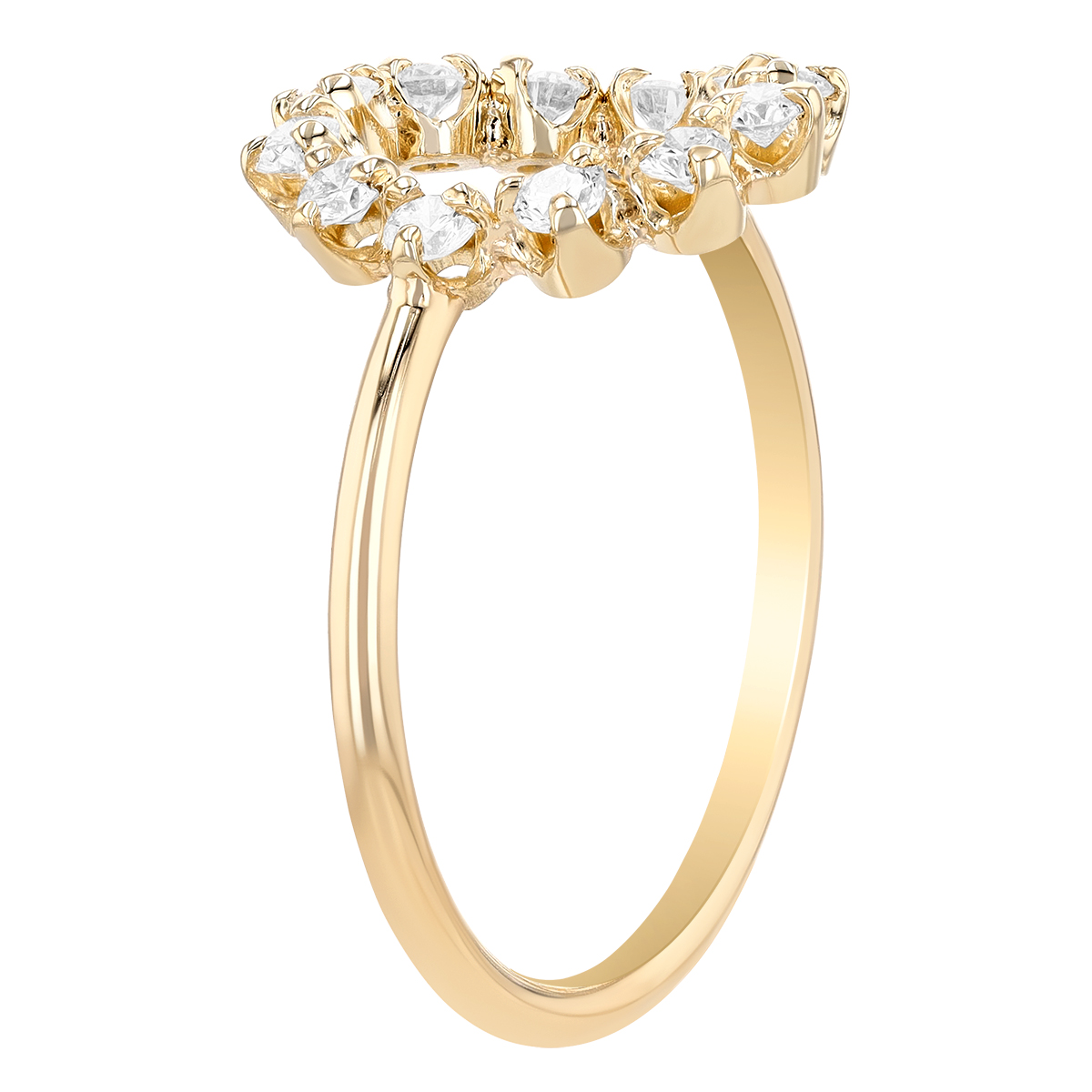 Zoe Chicco Diamond Open Circle Ring in Yellow Gold