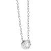 Round Diamond Hexagon Pendant in White Gold, 0.25 cttw