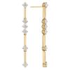 Diamond & Yellow Gold Bar Drop Earrings