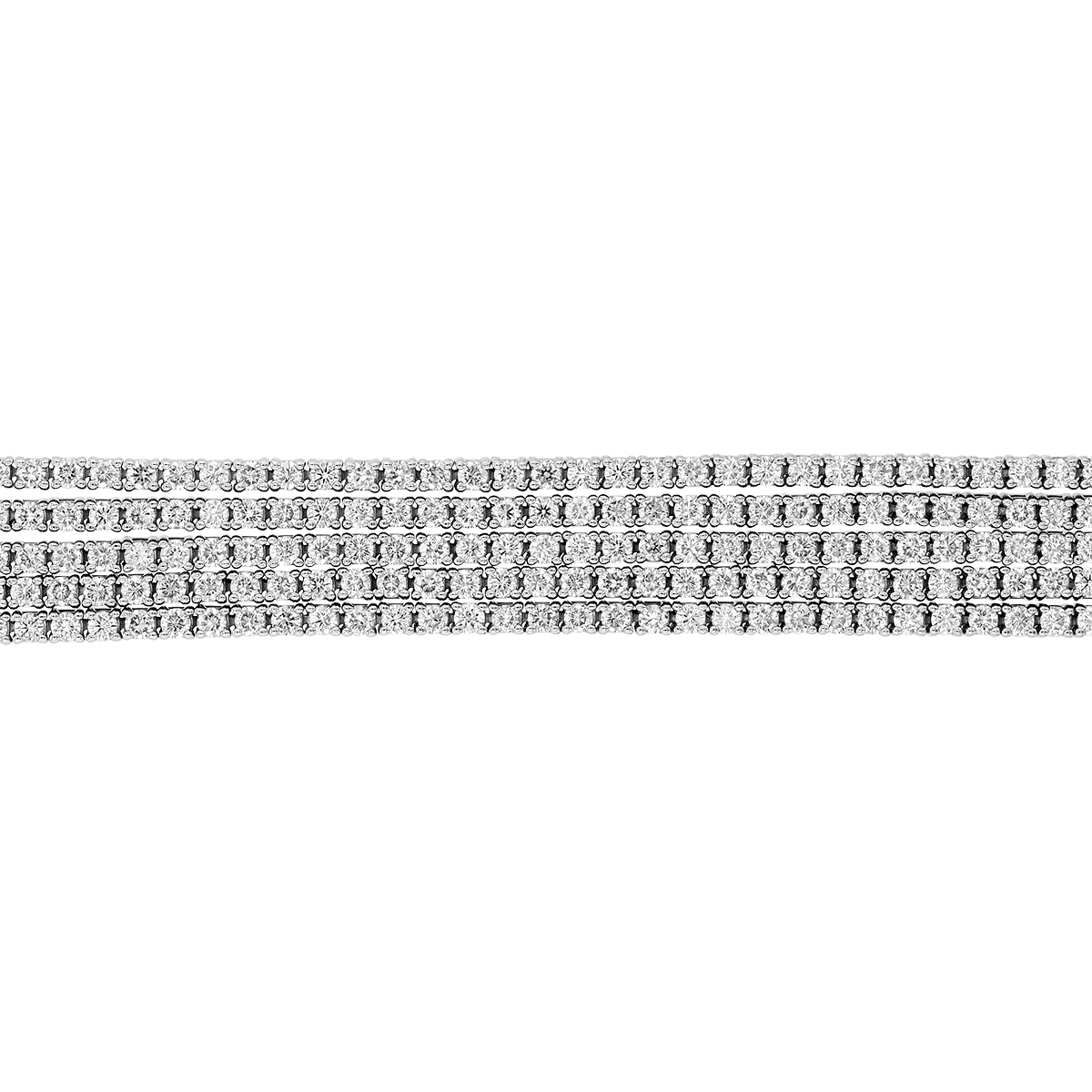 Diamond 5 Row Bracelet in White Gold