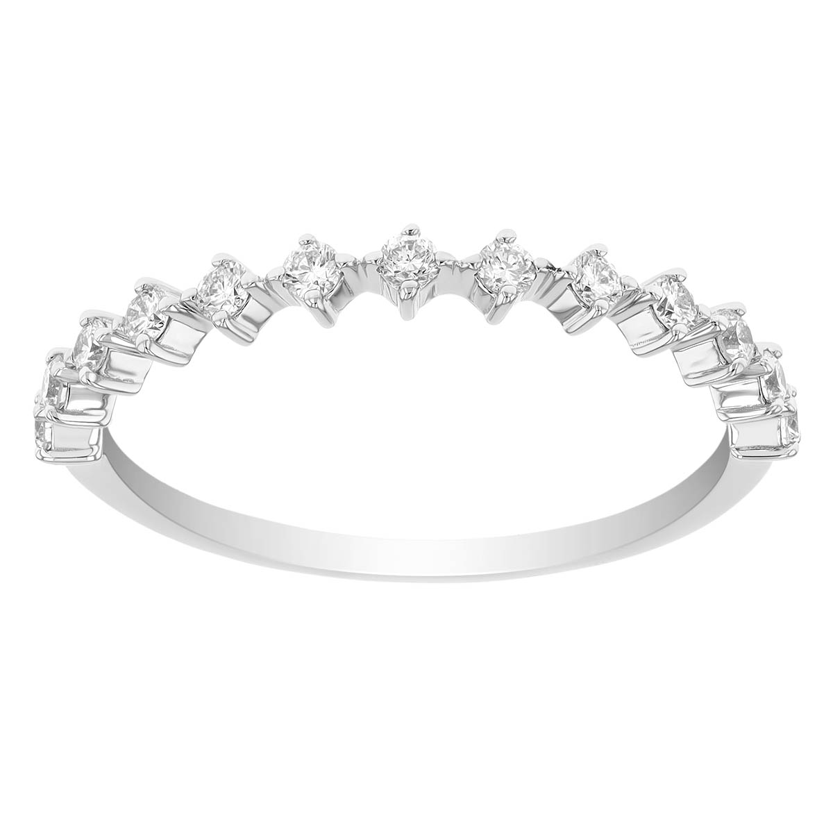 Diamond Single Row Band in White Gold