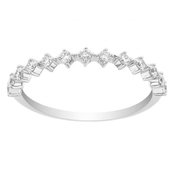 Diamond Single Row Band in White Gold