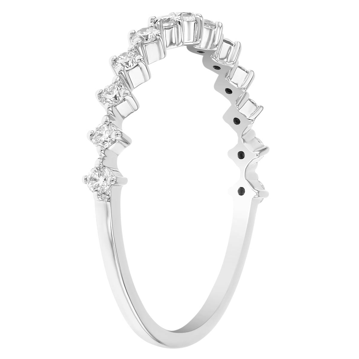 Diamond Single Row Band in White Gold