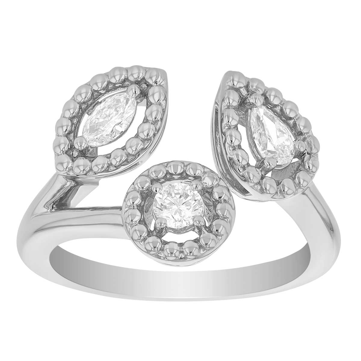 Roberto Coin Dolce Three Stone Diamond Ring in 18K Gold