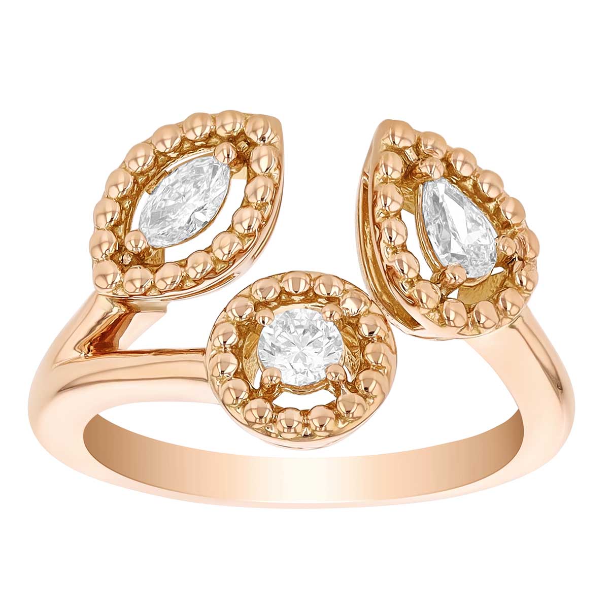 Roberto Coin Dolce Three Stone Diamond Ring in 18K Gold