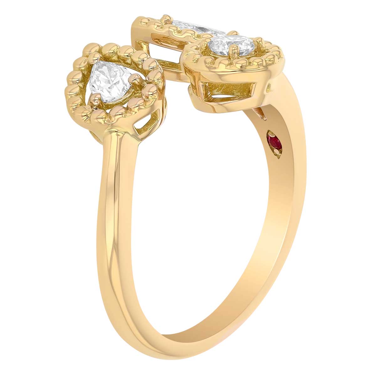 Roberto Coin Dolce Three Stone Diamond Ring in 18K Gold