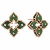 Roberto Coin Venetian Princess Green Titanium & Diamond Flower Stud Earrings in Rose Gold