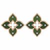 Roberto Coin Venetian Princess Green Titanium & Diamond Flower Stud Earrings in Rose Gold