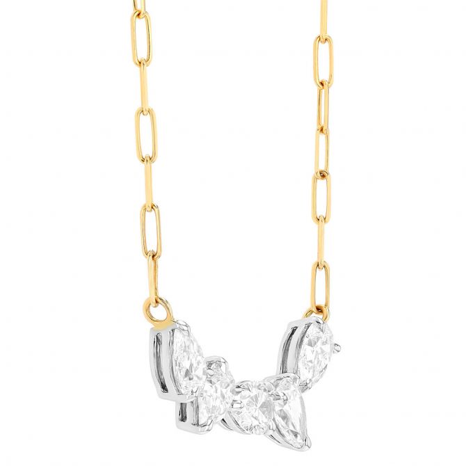 Phillips House Pear Shaped Diamond Necklace in Yellow Gold