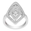 Roberto Coin Diamante Diamond Double Geometric Ring in 18K Gold, Size 8