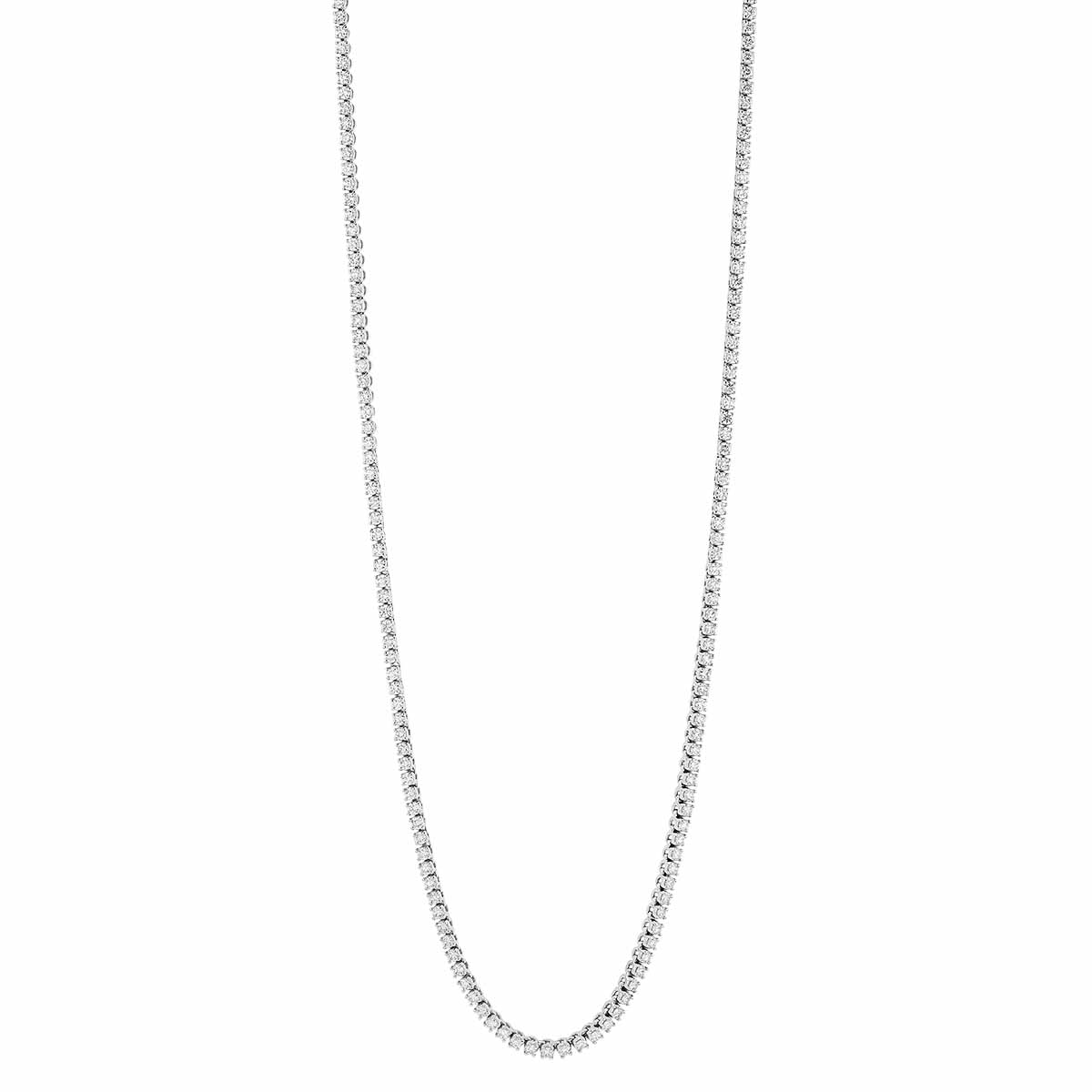 Borsheims Signature Collection Diamond Tennis Necklace in White Gold, 18