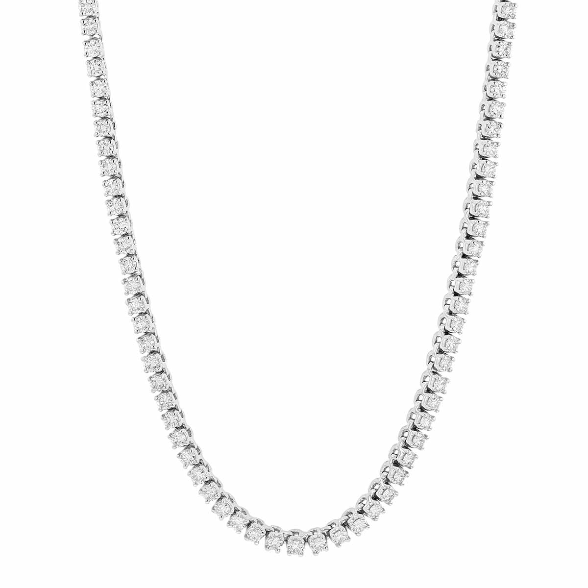 Borsheims Signature Collection Diamond Tennis Necklace in White Gold, 18