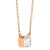 14KRG CCPR Diamond Solitaire Bezel Necklace