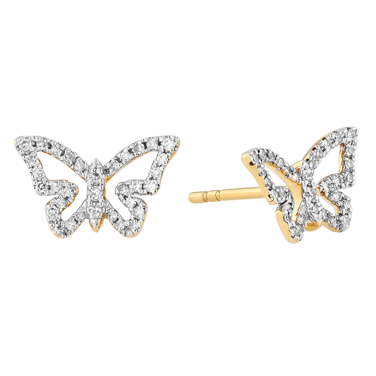 14KYG Diamond Butterfly Earrings