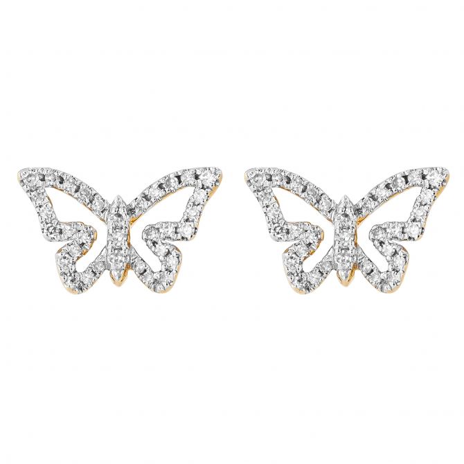 14KYG Diamond Butterfly Earrings