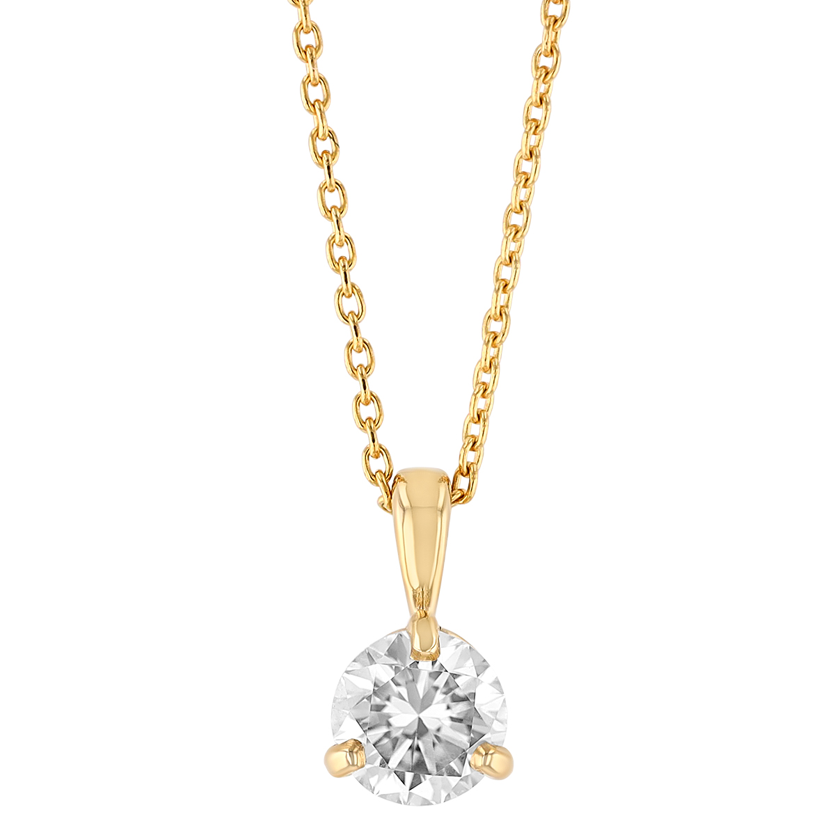 14KYG Diamond Solitaire Pendant