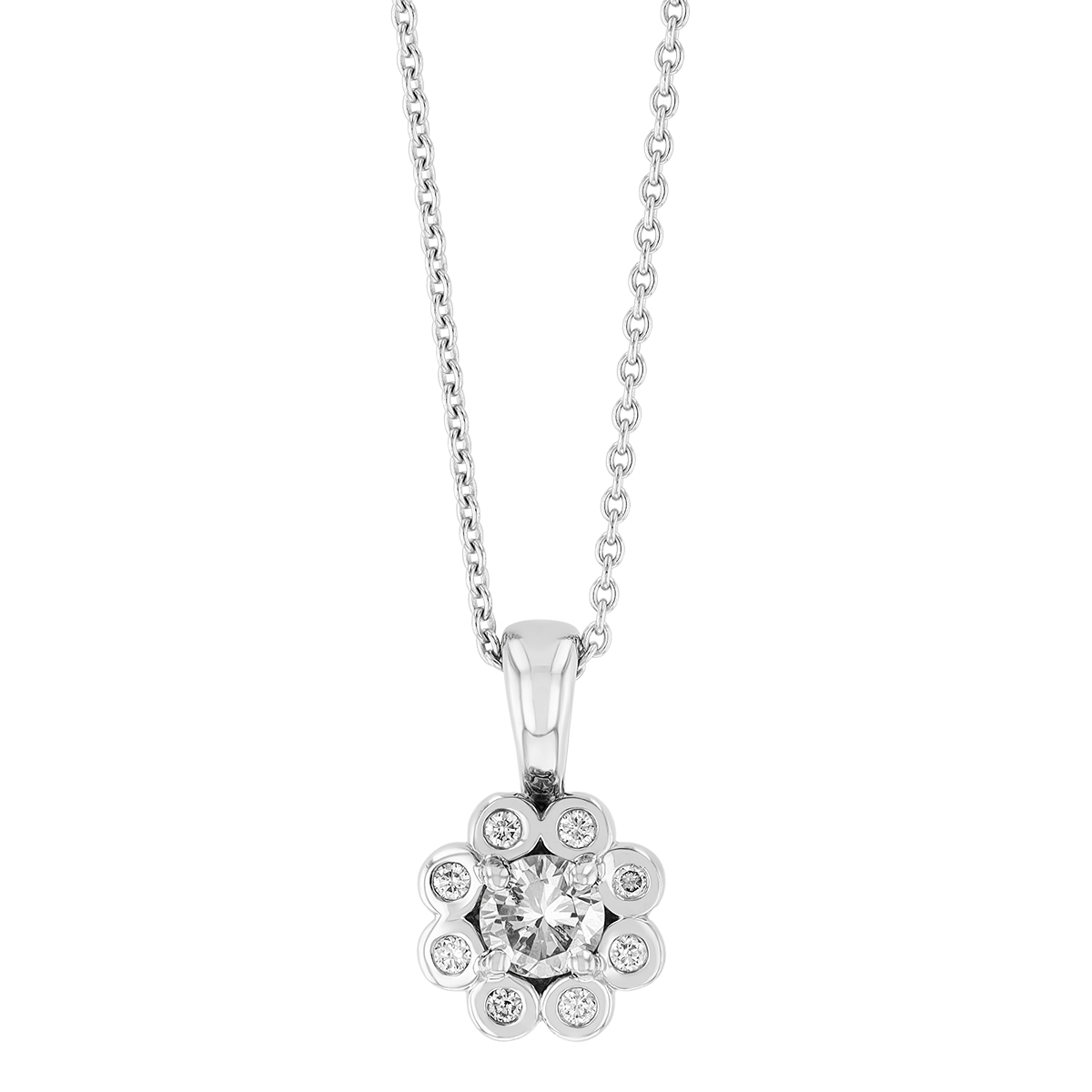 14KWG-RH Diamond Pendant
