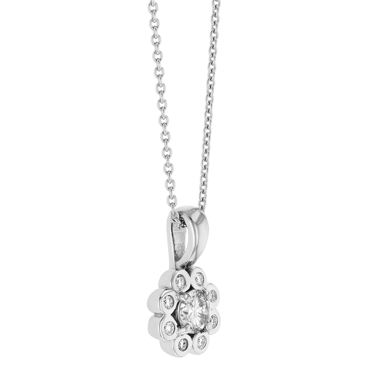 14KWG-RH Diamond Pendant