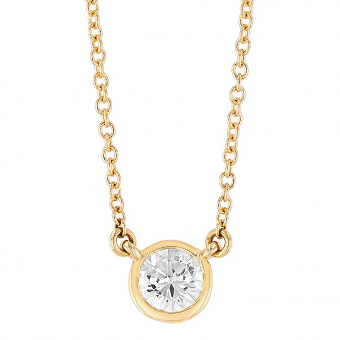 14KYG Diamond Solitaire Necklace