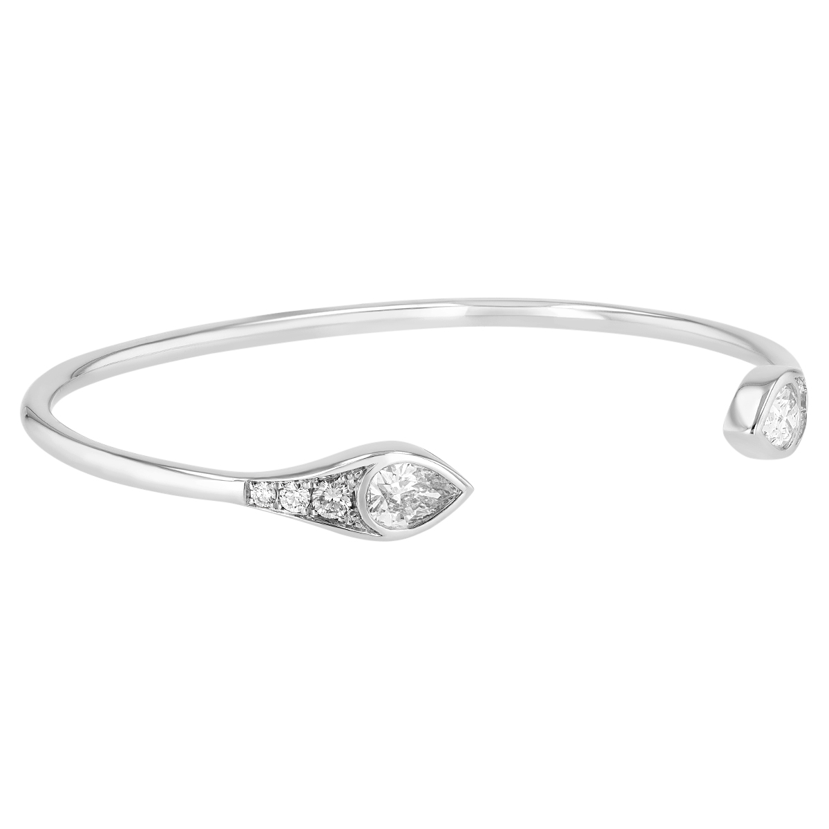 14KWG-RH Diamond Cuff Bracelet
