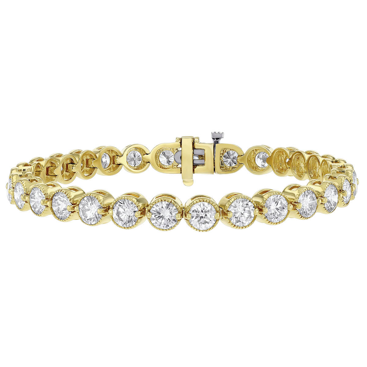 Round Diamond Tennis Bracelet in Yellow Gold, 7