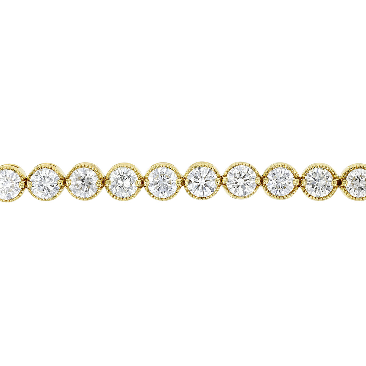 Round Diamond Tennis Bracelet in Yellow Gold, 7