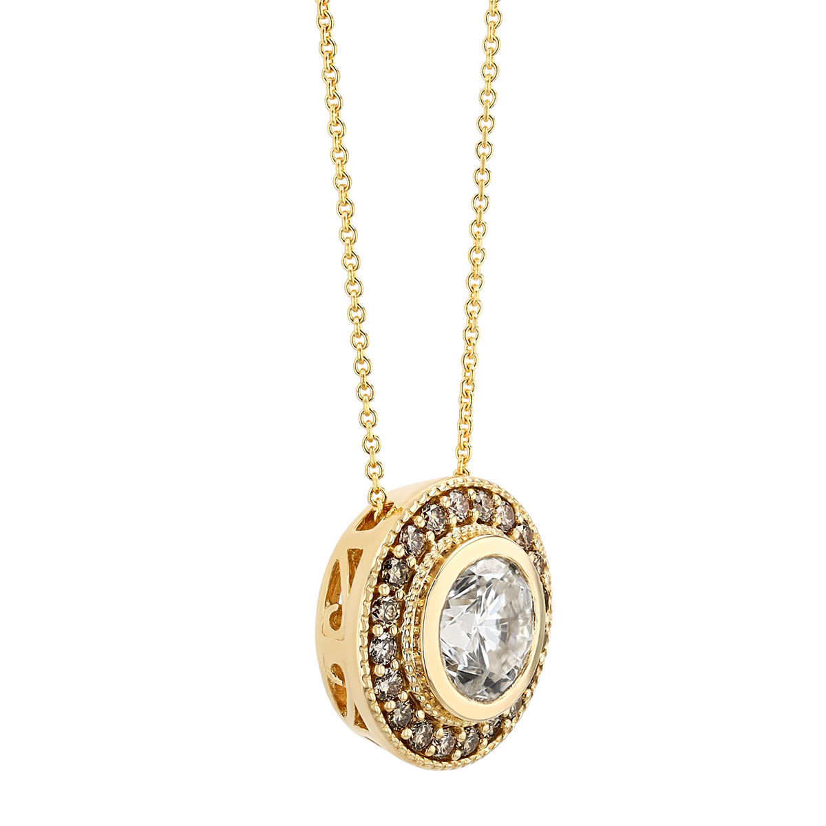 14KYG Diamond Halo Pendant