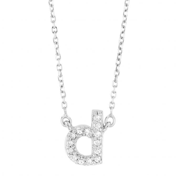 White Gold Diamond Initial Pendants