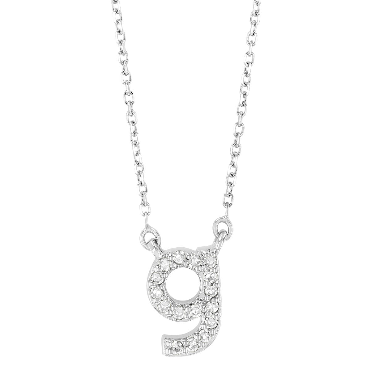 White Gold Diamond Initial Pendants