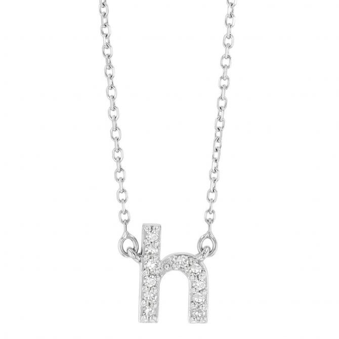 White Gold Diamond Initial Pendants