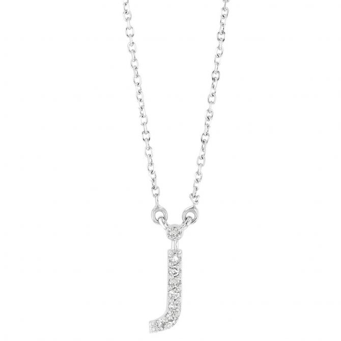 White Gold Diamond Initial Pendants