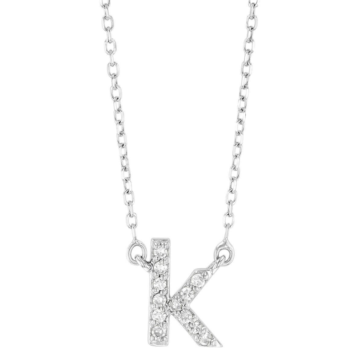 White Gold Diamond Initial Pendants