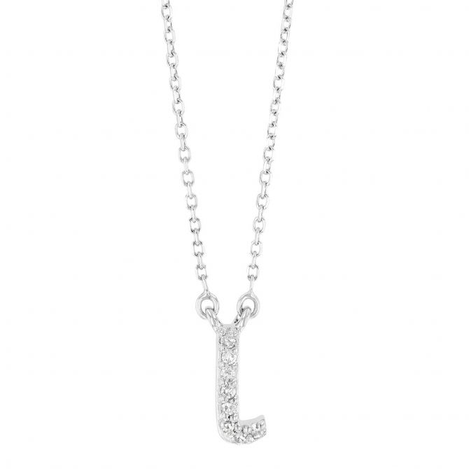White Gold Diamond Initial Pendants