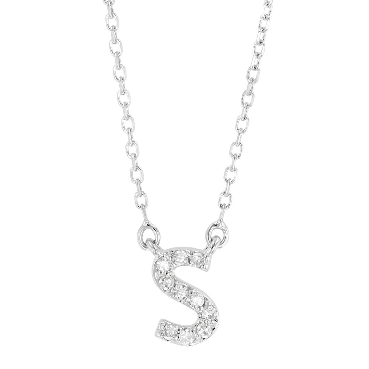 White Gold Diamond Initial Pendants
