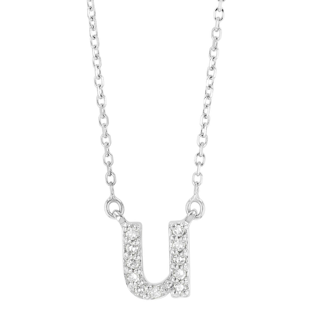 White Gold Diamond Initial Pendants