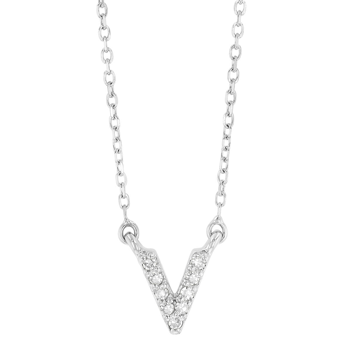 White Gold Diamond Initial Pendants