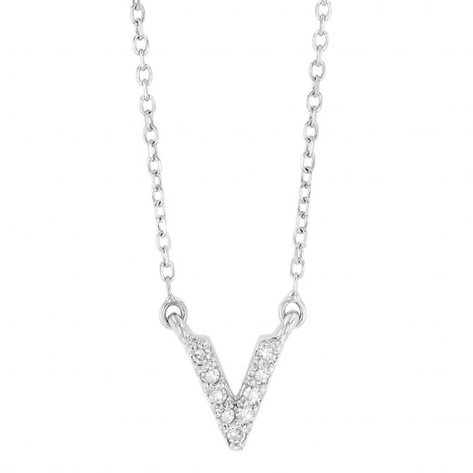 White Gold Diamond Initial Pendants