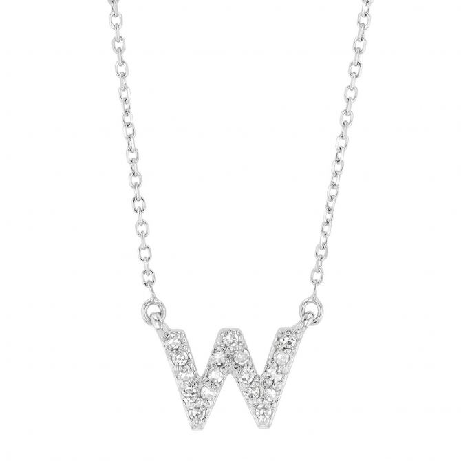 White Gold Diamond Initial Pendants