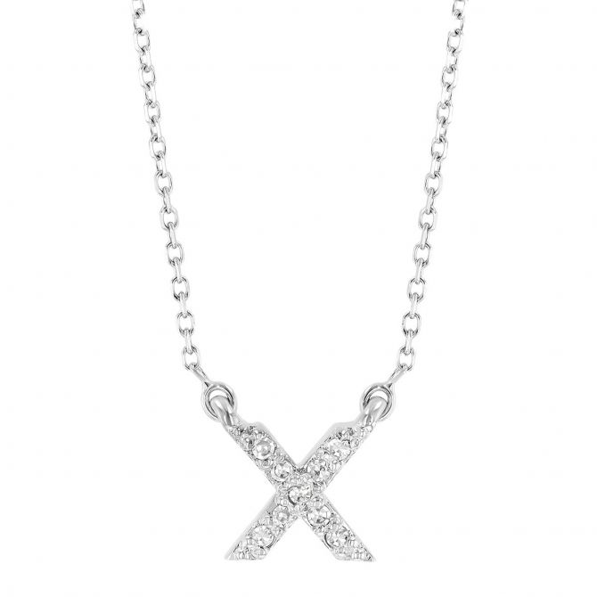 White Gold Diamond Initial Pendants